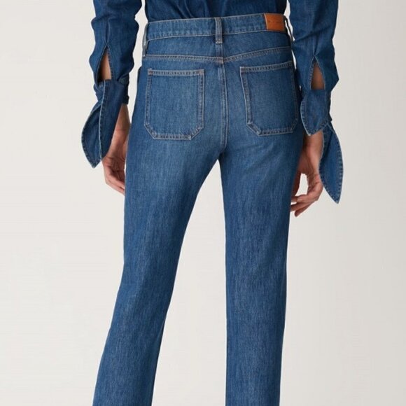 NWT Anthropologie Blue Medium Wash High Rise Straight Leg Jeans Size 27 - Picture 7 of 8